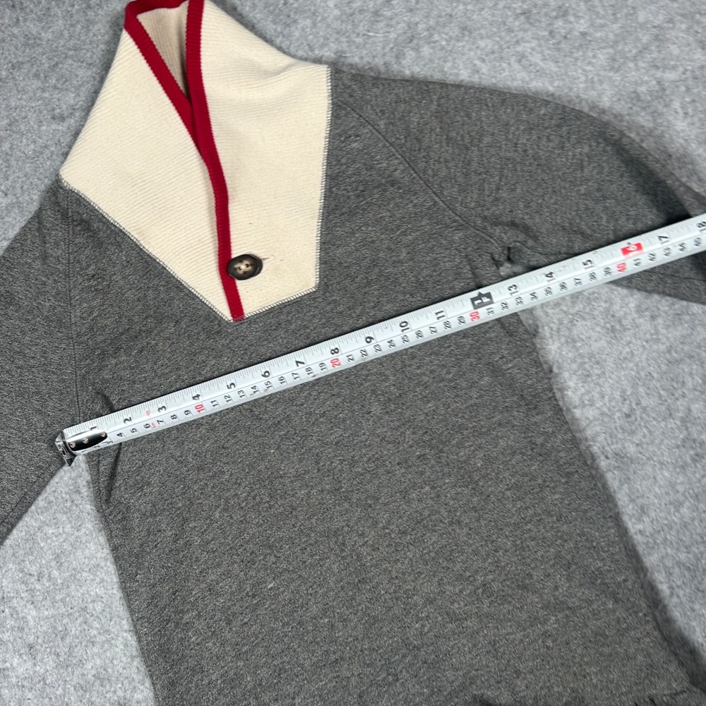 Ralph Lauren dress Girls 6 Gray Shawl Collar Fleece Ruffle Hem Ski Patch Preppy - Picture 7 of 13